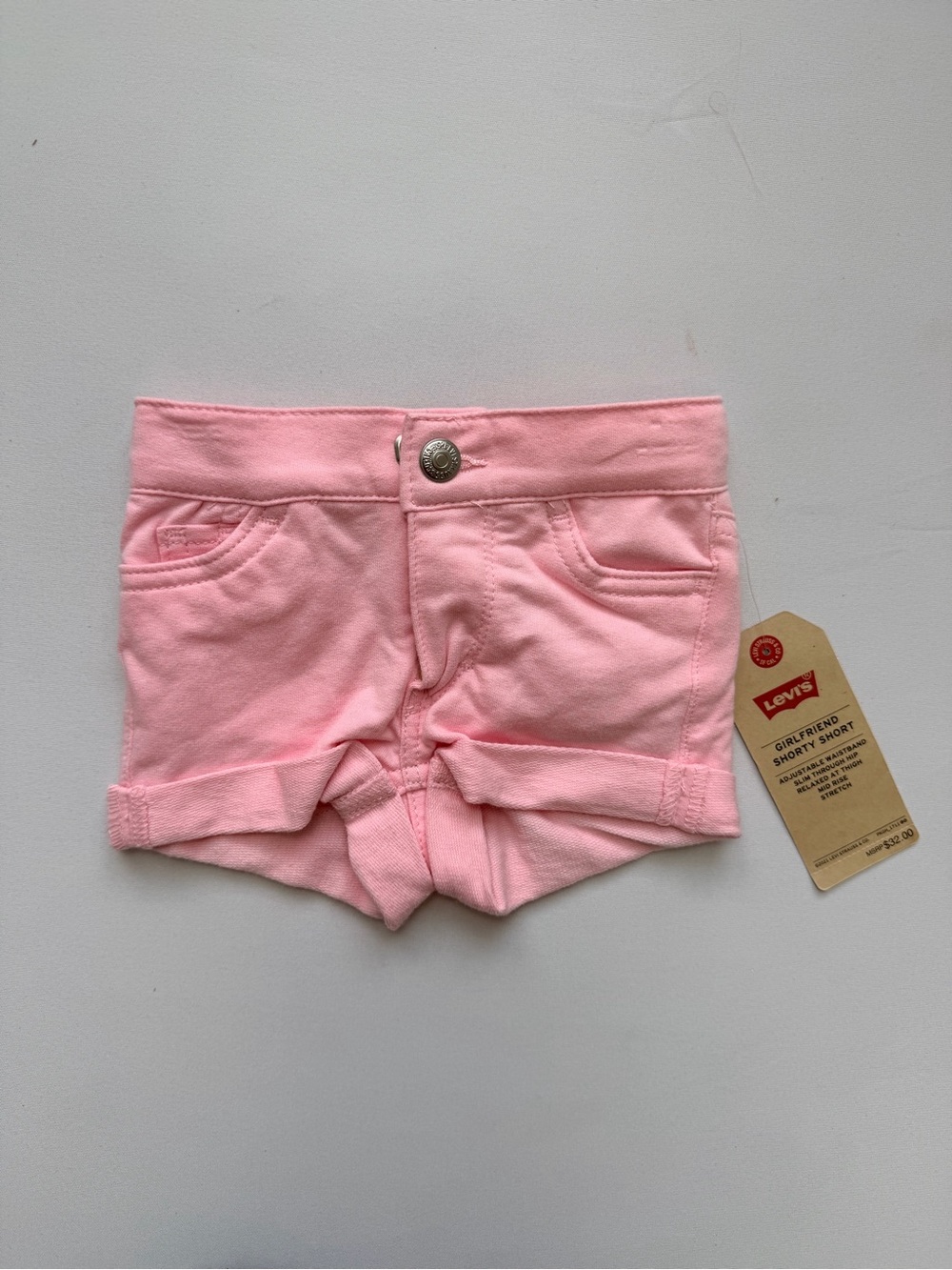 Levi's Girls Light Pink Cuffed Shorts